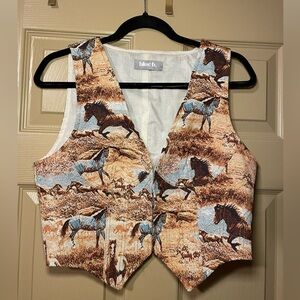 Western Horse Print Vest